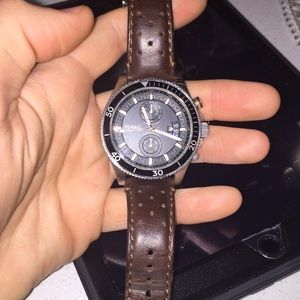 Fossil leather brown watch